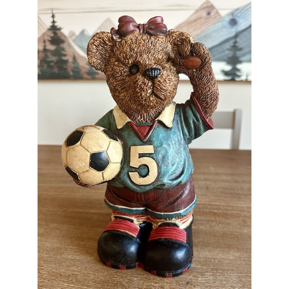 Boyds Bears Resin Rocky Bruin Bear Coin Piggy Bank Made Of Resin Vintage